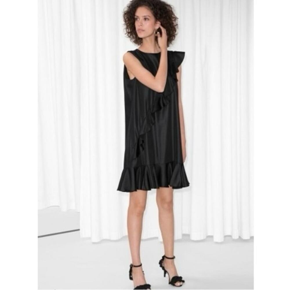 & Other Stories Satin Frill Dress size 6